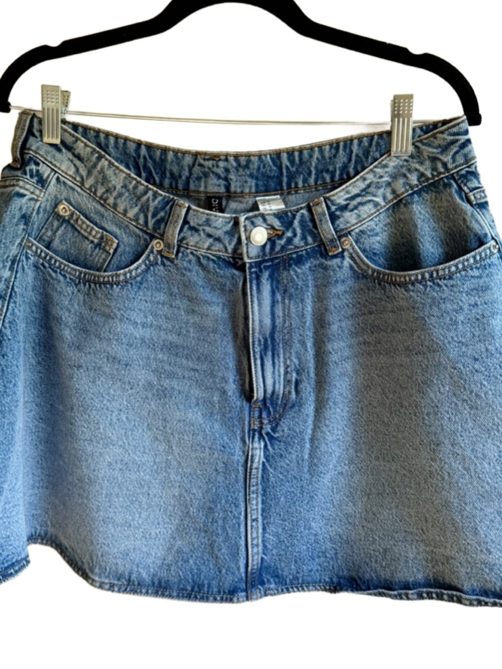 H&M Flared Denim Mini Skirt